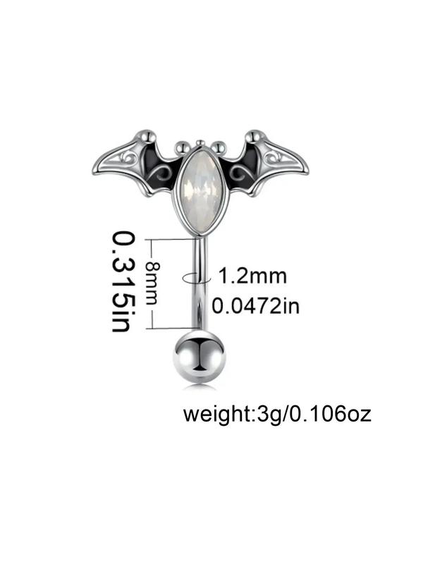 6pcs Fashionable Rhinestones Decor Punk Style Eyebrow Ring, Stylish Novelty Eyebrow Ring, Body Jewelry For Women & Men