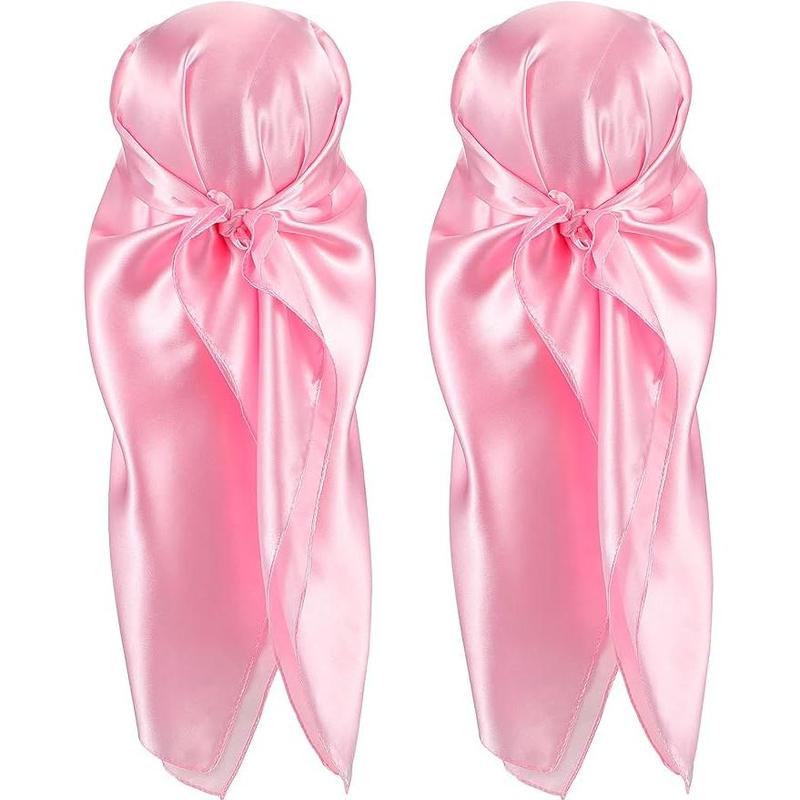 35 Inch Silk Head Scarf 2 count Large Square Neck Scarf Sleeping Hair Wrapping Satin Scarf for Women