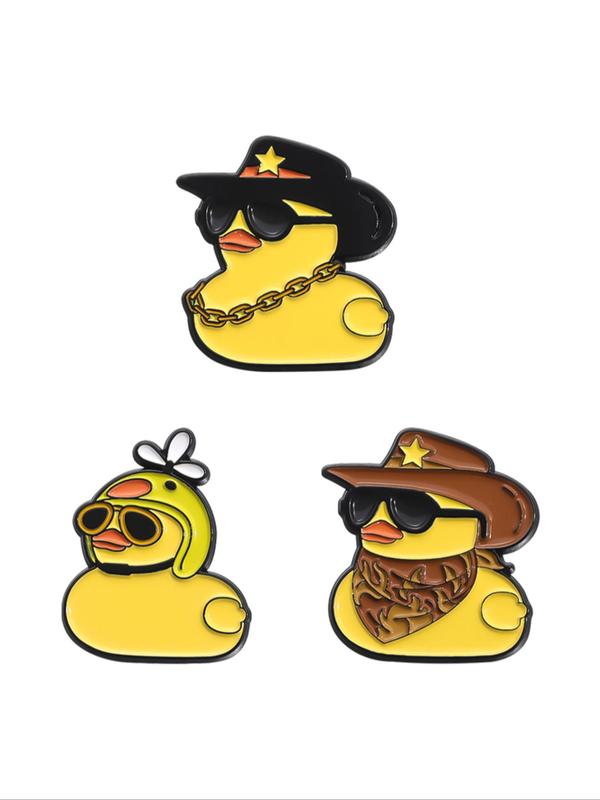 Cute Duck Design Brooch, Fashionable Badge for Clothes Backpack Hat Decoration, Trendy All-match & Exquisite Accessories for Birthday Gift