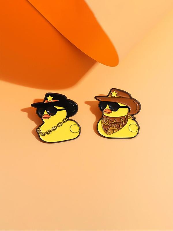 Cute Duck Design Brooch, Fashionable Badge for Clothes Backpack Hat Decoration, Trendy All-match & Exquisite Accessories for Birthday Gift