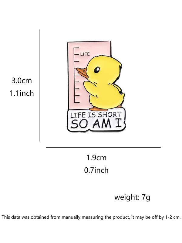 Cute Duck Design Brooch, Cartoon Animal & Letter Pattern Brooch, Fashion Brooch for Daily Clothing Decor, Trendy All-match & Exquisite Brooch for Gift