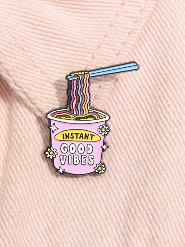 Cute Cartoon Ramen Cup Brooch, Fashion Brooch for Women & Men, Alloy Pin Suitable for Backpacks, Jeans, Scarves, Hats Decoration