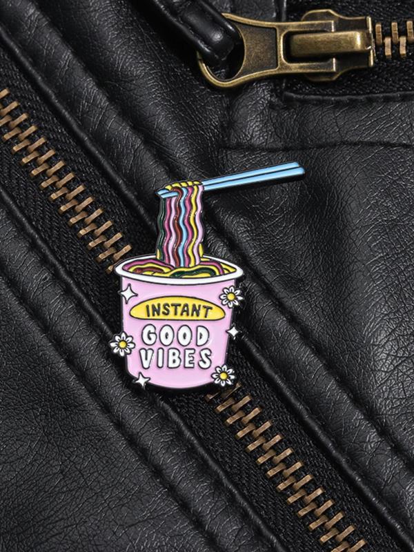 Cute Cartoon Ramen Cup Brooch, Fashion Brooch for Women & Men, Alloy Pin Suitable for Backpacks, Jeans, Scarves, Hats Decoration